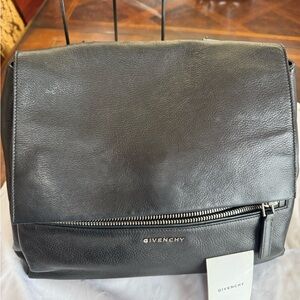 Givenchy Dark Leather Messenger Bag